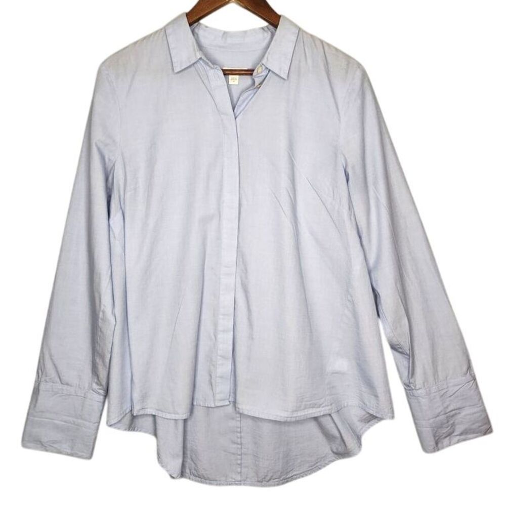 J. Jill Tunic Shirt‎ Top Lagenlook Minimalist Long Sleeve H-iLo 100% Cotton Med